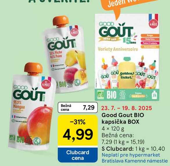 Good Gout BIO kapsička BOX, 4x 120 g 