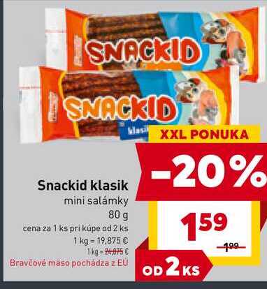 Snackid klasik mini salámky 80 g 