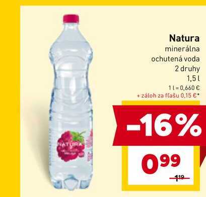 Natura minerálna ochutená voda 2 druhy 1,5l