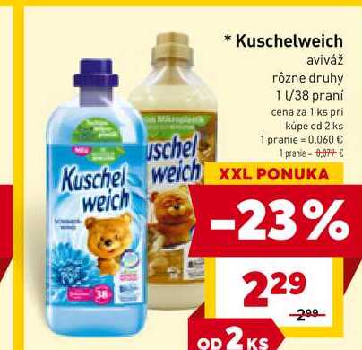 Kuschelweich aviváž rôzne druhy 1 l/38 praní 