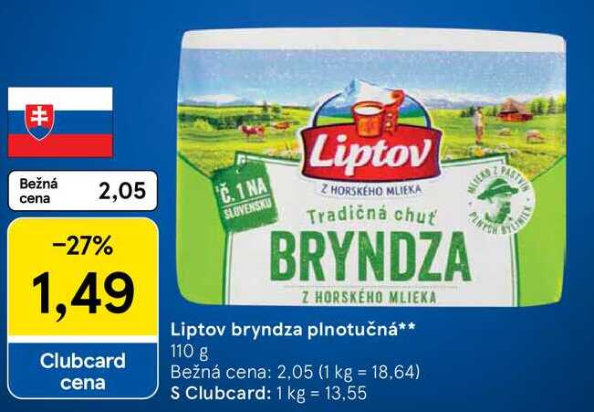 Liptov bryndza plnotučná, 110 g 