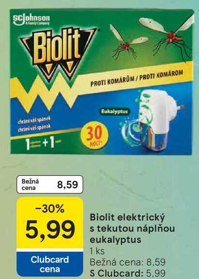 Biolit elektrický s tekutou náplňou eukalyptus