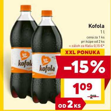 Kofola 1 l, vybrané druhy