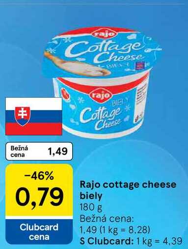 Rajo cottage cheese biely, 180 g 