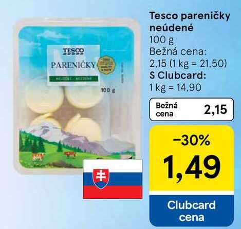Tesco pareničky neúdené, 100 g 
