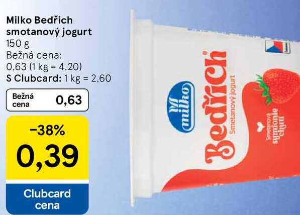 Milko Bedřich smotanový jogurt, 150 g 