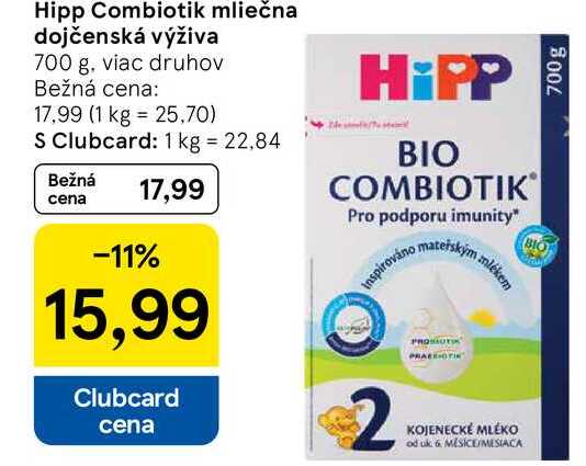 Hipp Combiotik mliečna dojčenská výživa, 700 g