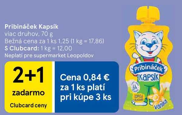 Pribináček Kapsík, 70 g