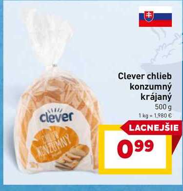 Clever chlieb konzumný krájaný 500 g