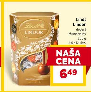 Lindt Lindor dezert rôzne druhy 200 g