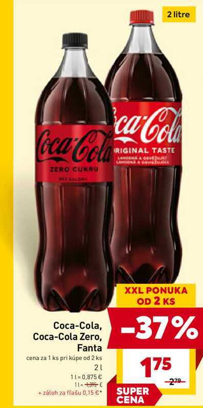 Coca-Cola 2 l, vybrané druhy 2l