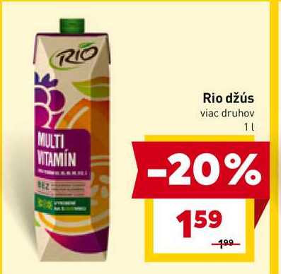 Rio džús viac druhov 1l