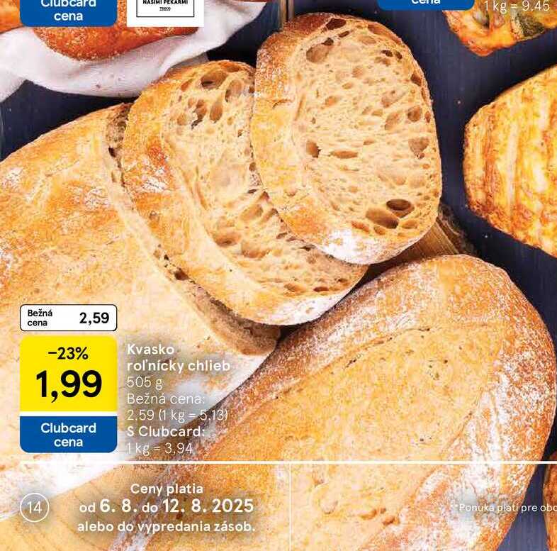 Kvasko rol'nícky chlieb, 505 g