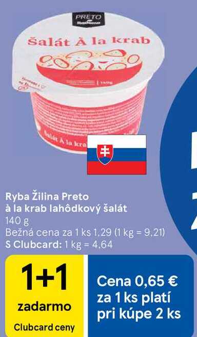 Ryba Žilina Preto à la krab lahôdkový šalát, 140 g