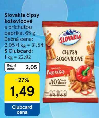 Slovakia čipsy šošovicové, 65 g