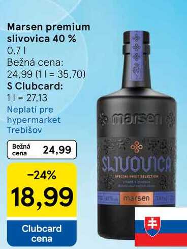 Marsen premium slivovica 40 %, 0,7 l