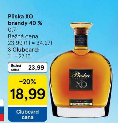 Pliska XO brandy 40%, 0,7 l