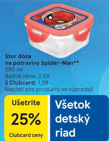 Stor dóza na potraviny Spider-Man