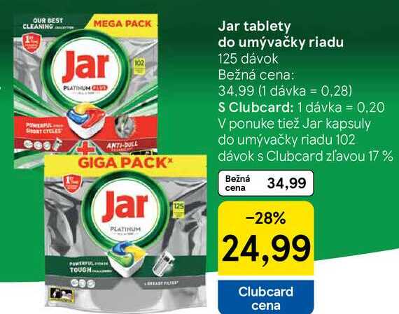Jar tablety do umývačky riadu, 125 dávok