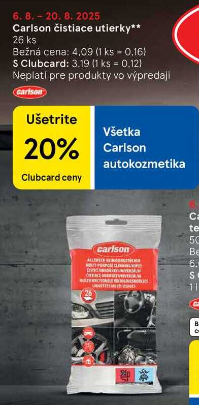 Carlson čistiace utierky, 26 ks 