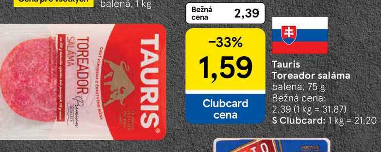 Tauris Toreador saláma, 75 g