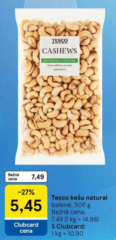 Tesco kešu natural, 500 g 