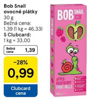 Bob Snail ovocné plátky, 30 g 