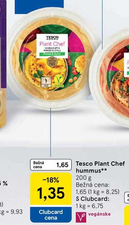 Tesco Plant Chef hummus, 200 g 