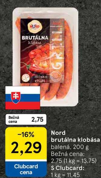 Nord brutálna klobása, 200 g 