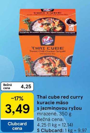 Thai cube red curry kuracie mäso s jazmínovou ryžou, 350 g