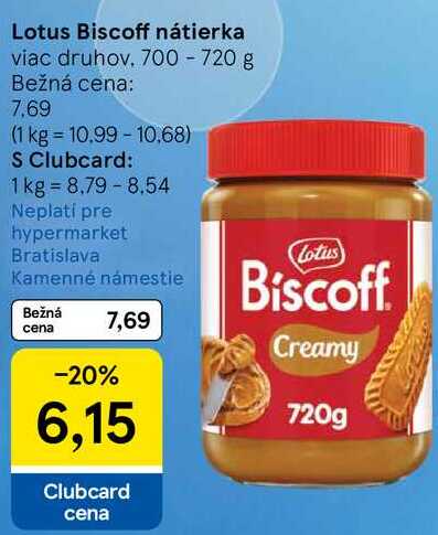 Lotus Biscoff nátierka, 700 - 720 g 