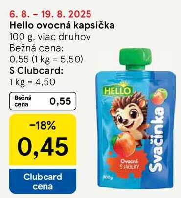 Hello ovocná kapsička, 100 g