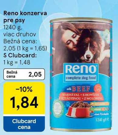 Reno konzerva pre psy, 1240 g