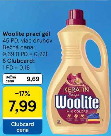 Woolite prací gél, 45 PD