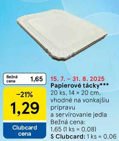 Papierové tácky, 20 ks
