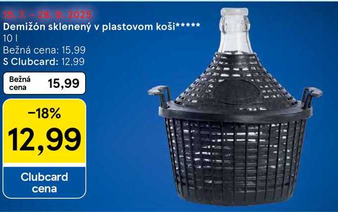 Demižón sklenený v plastovom koši