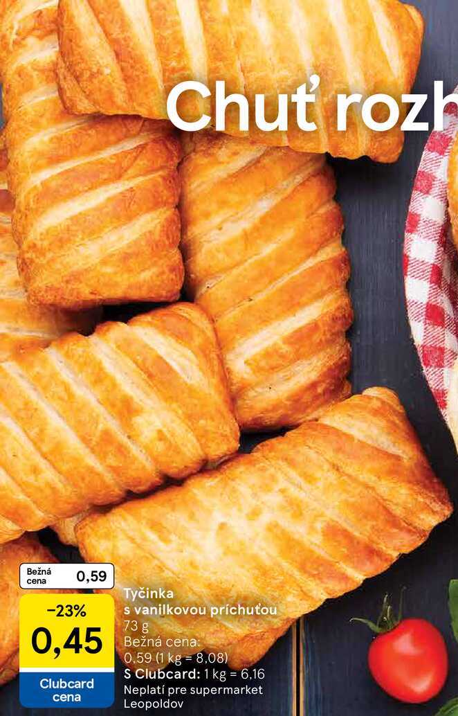 Tyčinka s vanilkovou príchuťou, 73 g