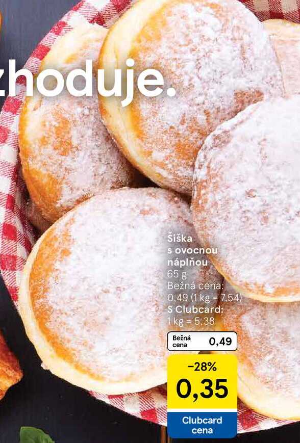 Šiška s ovocnou náplňou, 65 g