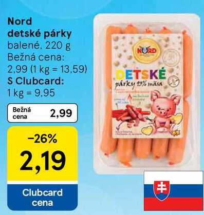 Nord detské párky, 220 g 
