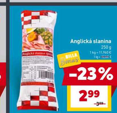 Anglická slanina 250 g 