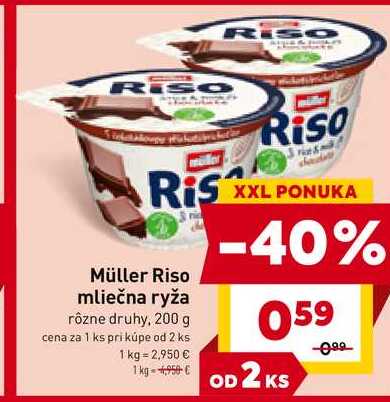 Müller Riso mliečna ryža rôzne druhy, 200 g