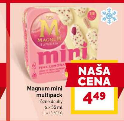 Magnum mini multipack rôzne druhy 6 x 55 ml 