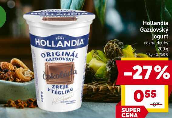 Hollandia Gazdovský jogurt rôzne druhy 200 g 