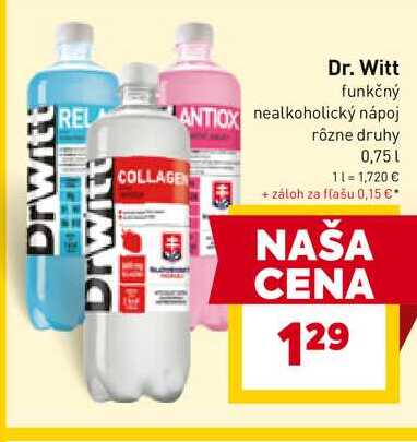 Dr. Witt funkčný ANTIOX nealkoholický nápoj rôzne druhy 0,75l