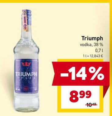 Triumph vodka, 38% 0,7L