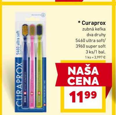 Curaprox zubná kefka dva druhy 5460 ultra soft/ 3960 super soft 3 ks/1 bal.