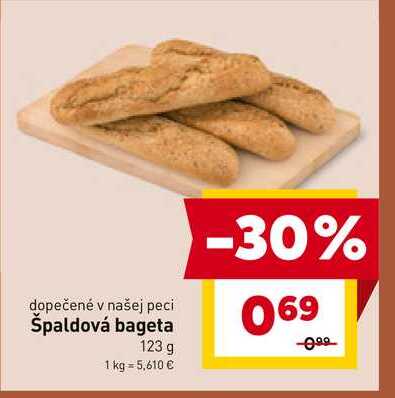 Špaldová bageta 123 g 