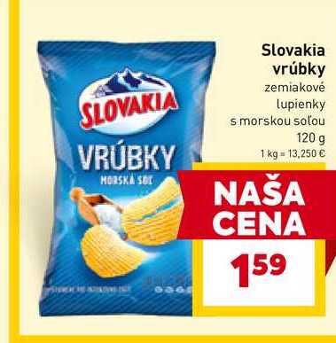 Slovakia vrúbky zemiakové lupienky s morskou soľou 120 g 