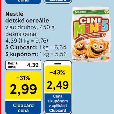 Nestlé detské cereálie, 450 g