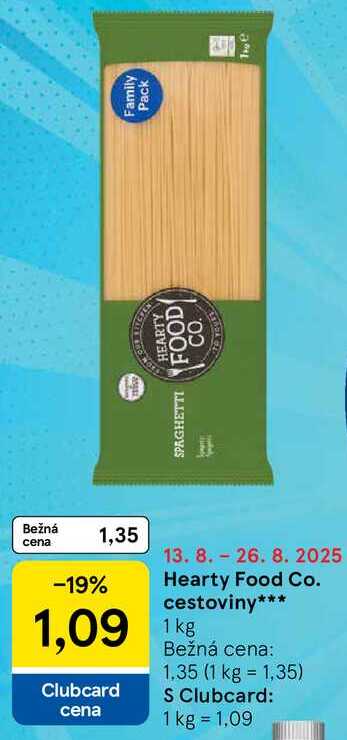 Hearty Food Co. cestoviny, 1 kg